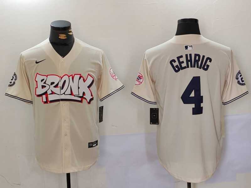 Men's New York Yankees #4 Lou Gehrig Cream Limited Stitched Baseball Jersey,We sell and wholesale Men's New York Yankees #4 Lou Gehrig Cream Limited Stitched Baseball Jersey on line form chian!